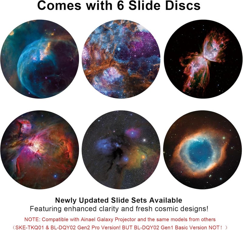 Ainael Galaxy Projector Disc – Ultra HD Projector Slide, Compatible with Galaxy Projectors and Model SKE-TKQ01 & BL-DQY02 Projectors – 6 Disc Set (Nebula A) - Image 2